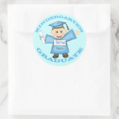 少年の幼稚園の卒業式シール ラウンドシール (バッグ)