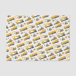 少年の建築ダンプトラックのパーティー供給 薄葉紙