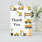 少年の建設バースデーパーティーのテーマ サンキューカード (スタンド正面)