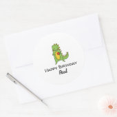 少年の恐竜のハッピーバースデーパーティーの好意 ラウンドシール (封筒)