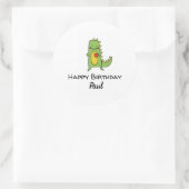 少年の恐竜のハッピーバースデーパーティーの好意 ラウンドシール (バッグ)