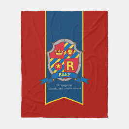 少年の手紙R名ライリーライオン騎士を意味する フリースブランケット