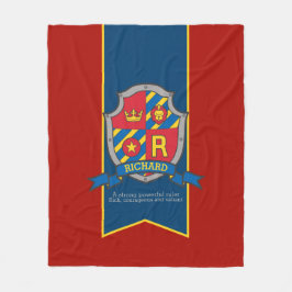 少年の手紙R名リチャード・ライオン騎士の意味 フリースブランケット
