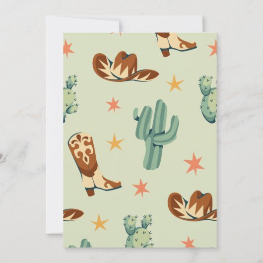 少年の最初のロデオ誕生日カウボーイかわいい子供たち 招待状 (裏面)