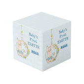 少年の最初の復活祭バニーの花のスイング フォトキューブ (正面アングル)