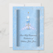 少年の最初の聖餐式ブルーボーイズ 招待状 (正面)