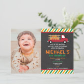 少年の最初の誕生日カボチャのパッチのハロウィン 招待状 (スタンド正面)