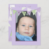 少年の最初の誕生日パーティーバナーフォト招待状 インビテーションポストカード (正面/裏面)