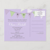 少年の最初の誕生日パーティーバナーフォト招待状 インビテーションポストカード (裏面)