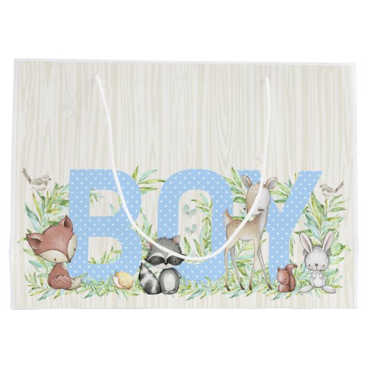 少年の森の赤ちゃんシャワー ラージペーパーバッグ (裏面)