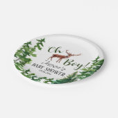 少年の森の鹿の赤ちゃんシャワー ペーパープレート (アングル)