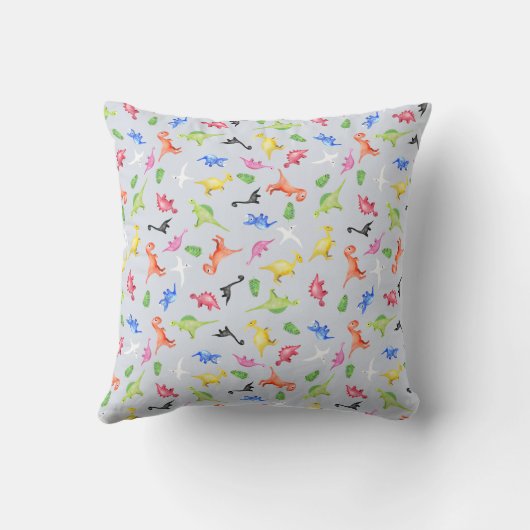 少年の水彩恐竜モノグラムと子どもの名前 クッション (裏面)