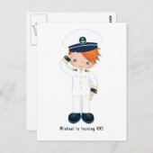 少年の海軍の誕生日パーティー招待状 ポストカード (正面/裏面)
