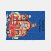 少年の消防車とエンジン フリースブランケット (正面(横))