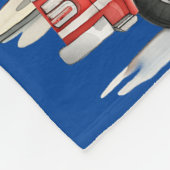 少年の消防車とエンジン フリースブランケット (角)