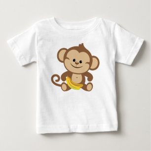 少年の猿とバナナ ベビーTシャツ