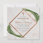 少年の確認グリーンリー銅ファーンクロス大理石 招待状 (正面)