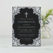 少年の確認ブラックグレー離れのヴィンテージエレガント 招待状 (スタンド正面)