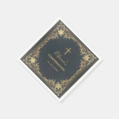 少年の確認ブルーエレガントヴィンテージ書 スタンダードカクテルナプキン (角)