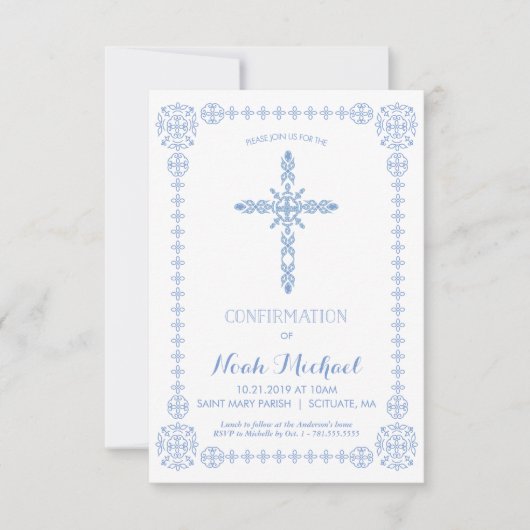 少年の確認招待状、クラス招待状、クロス 招待状 (正面)