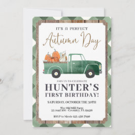 少年の秋誕生日招待状、秋ファースト誕生日 案内状