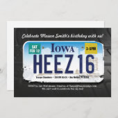 少年の第16誕生日アイオワライセンス招待状 招待状 (正面/裏面)