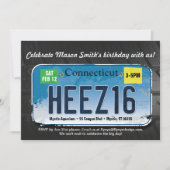 少年の第16誕生日コネチカットライセンス招待状 招待状 (正面)