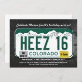 少年の第16誕生日コロラドライセンス招待状 招待状 (正面/裏面)