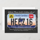 少年の第16誕生日サウスカロライナ免許招待状 招待状 (正面/裏面)