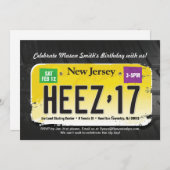 少年の第17誕生日ニュージャージーライセンス招待状 招待状 (正面/裏面)