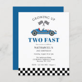 少年の第2バースデーレーシングカーバジェット招待状 (正面/裏面)
