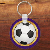少年の紫、金ゴールド、サッカーチームの選手への贈り物 キーホルダー (裏面)