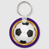 少年の紫、金ゴールド、サッカーチームの選手への贈り物 キーホルダー (裏面)
