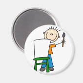 少年の絵を描学校のマグネット マグネット (正面/裏面)