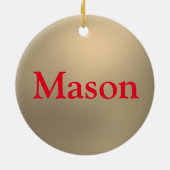 少年の絵文字ゴルフグリーンクリスマス セラミックオーナメント (裏面)