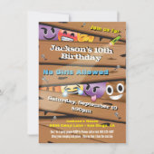 少年の絵文字バースデーパーティ招待状 招待状 (正面)