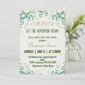 少年の緑と白のベビーシャワー招待状 招待状 (スタンド正面)