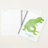 少年の緑の恐竜の水彩T-レックスキッズ プランナー手帳 (ディスプレー)