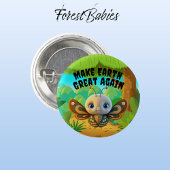 少年の蝶、再び地球を素晴らし作る、野生生物 缶バッジ