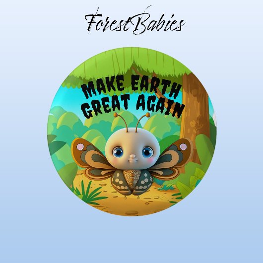 少年の蝶、再び地球を素晴らし作る、野生生物 缶バッジ