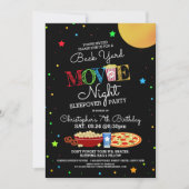 少年の裏庭の映画の夜の誕生日パーティー 招待状 (正面)