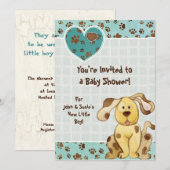 少年の親友 フォト ベイビー シャワー 招待状 (正面/裏面)