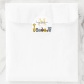 少年の誕生の発表ステッカージャングル動物 ラウンドシール (バッグ)