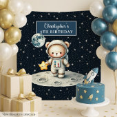 少年の誕生日かわいいテディベア宇宙飛行士ウォールデコ タペストリー