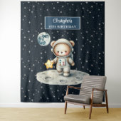 少年の誕生日かわいいテディベア宇宙飛行士ウォールデコ タペストリー (インサイチュ)