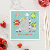 少年の誕生日にビープ車を鳴らす スタンダードランチョンナプキン (インサイチュ)