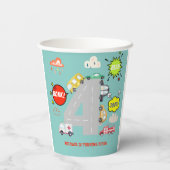 少年の誕生日にビープ車を鳴らす 紙コップ (裏面)