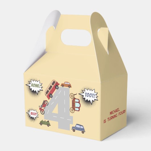 少年の誕生日のホントビープのレトロな車 フェイバーボックス (正面サイド)