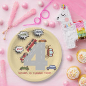 少年の誕生日のホントビープのレトロな車 ペーパープレート (パーティー)