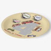 少年の誕生日のホントビープのレトロな車 ペーパープレート (アングル)